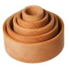 5 Bols empilables en bois naturel - Grimm's