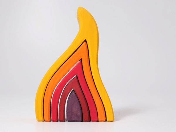 Ensemble de construction en bois empilable - Feu (moyen) - Grimm’s