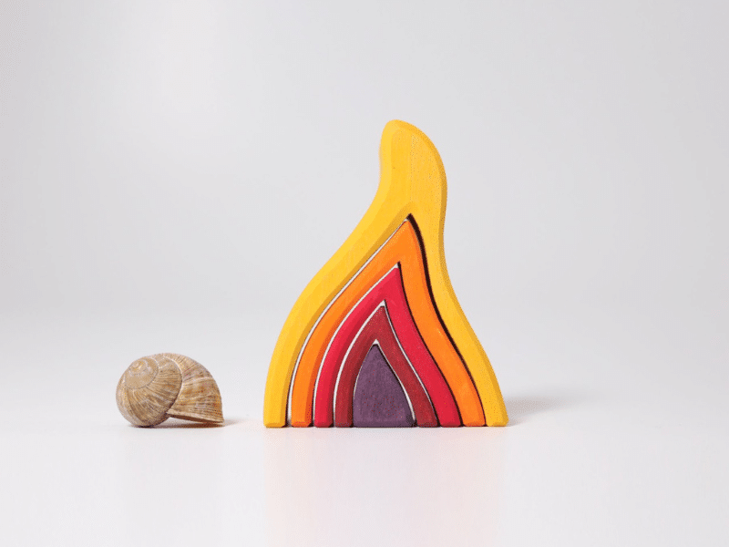 Ensemble de construction en bois empilable - Feu (petit) - Grimm’s
