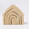 Maisons empilables naturelles 5 morceaux - Grimm's