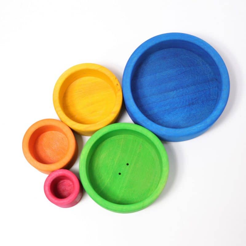 5 Bols empilables multicolores (bleus) - Grimm's - Image 9