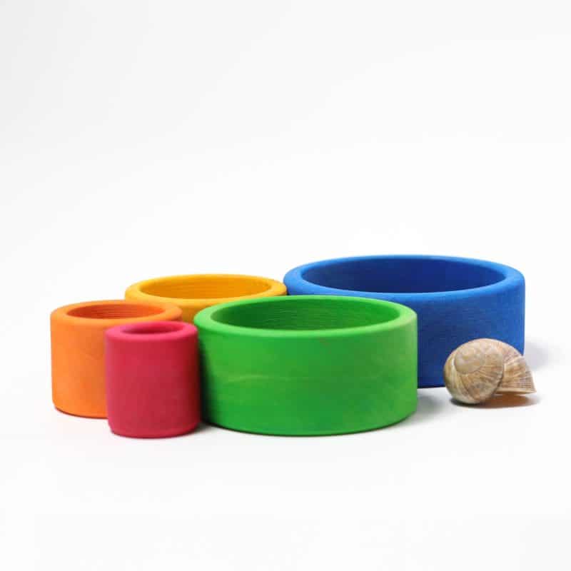5 Bols empilables multicolores (bleus) - Grimm's - Image 5