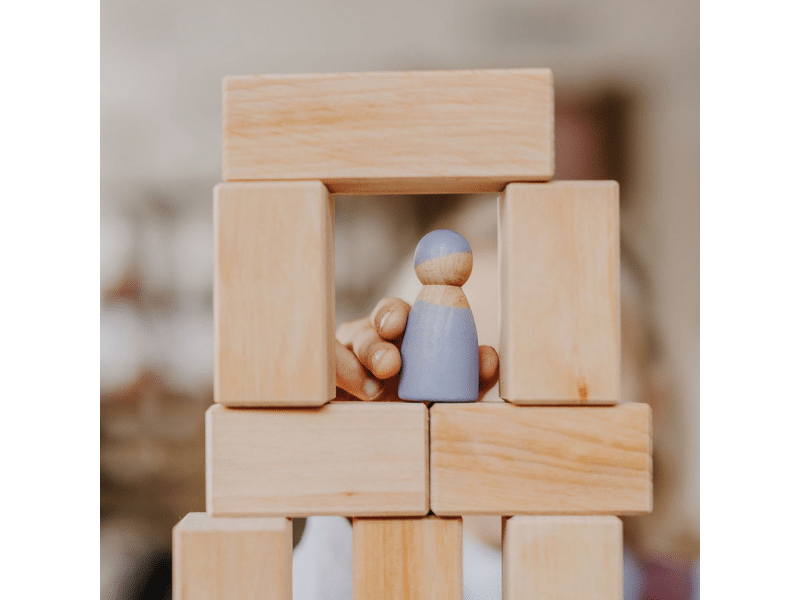 Ensemble de construction géant naturel 4 x 4 cm - 100 blocs - Grimm's – Image 4