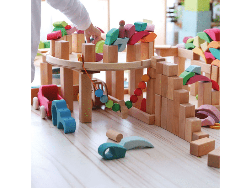 Ensemble de construction géant naturel 4 x 4 cm - 100 blocs - Grimm's – Image 11