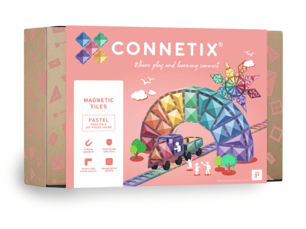 Connetix Tuiles Magnétiques - Ensemble Méga 202 morceaux Pastel
