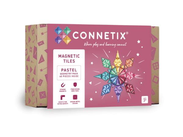 Connetix Tuiles Magnétiques - Ensemble géométrique Pastel 40 morceaux