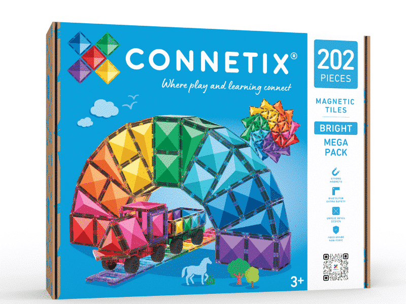 Connetix Tuiles Magnétiques - Ensemble Méga 202 morceaux Arc-en-ciel (NOUVEAU)