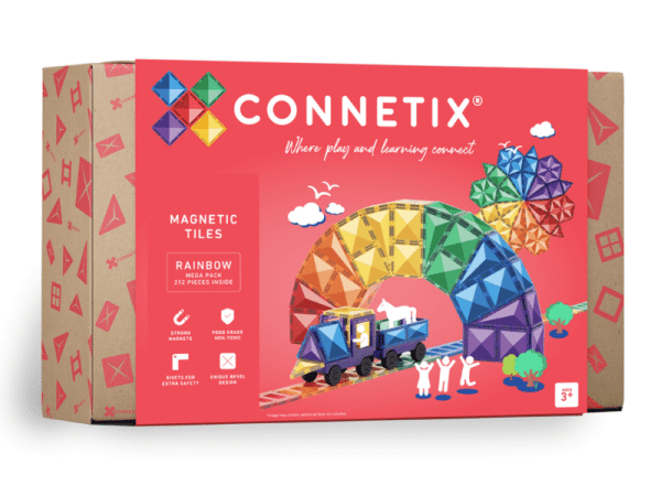 Connetix Tuiles Magnétiques - Ensemble Méga 212 morceaux Arc-en-ciel