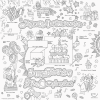 Anniversaire - Nappe multilingue à colorier - BiMoo