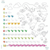 Nombres avec des dinosaures - Nappe multilingue à colorier - BiMoo