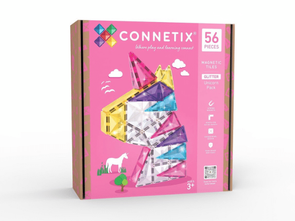 Connetix Tuiles Magnétiques - Ensemble Licorne scintillante 56 morceaux
