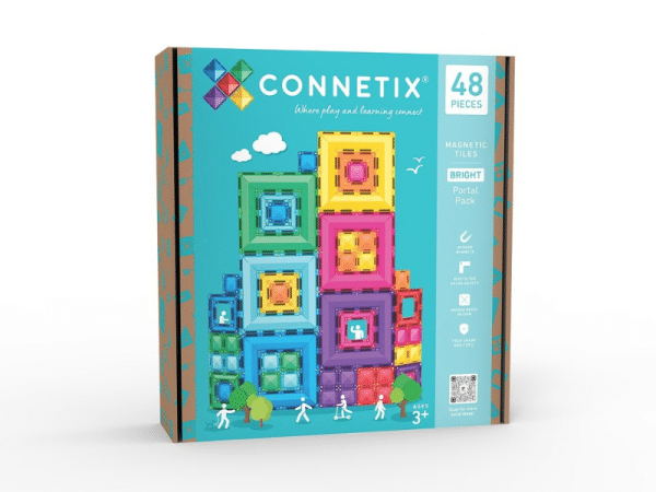 Connetix Tuiles Magnétiques - Ensemble Portail éclatant 48 morceaux