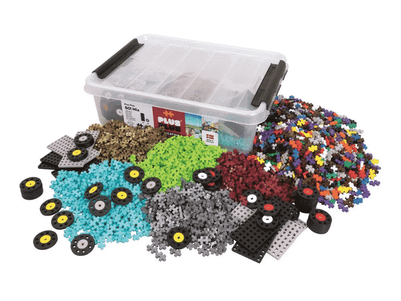 Ensemble GO! de 2600 morceaux colorés avec roues et plaquettes - Plus Plus