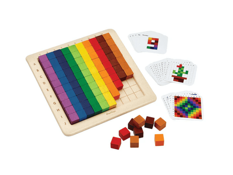 100 cubes pour compter avec plateau - Unité Plus - PlanToys