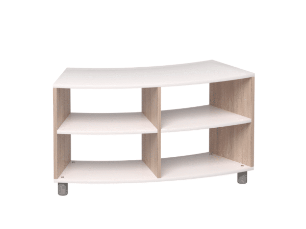 Meuble de rangement angulaire - 4 compartiments et 2 étages (angle de 45 degrés)