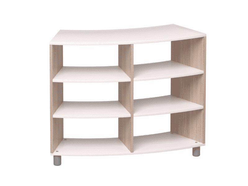 Meuble de rangement angulaire - 6 compartiments et 3 étages (angle de 45 degrés)