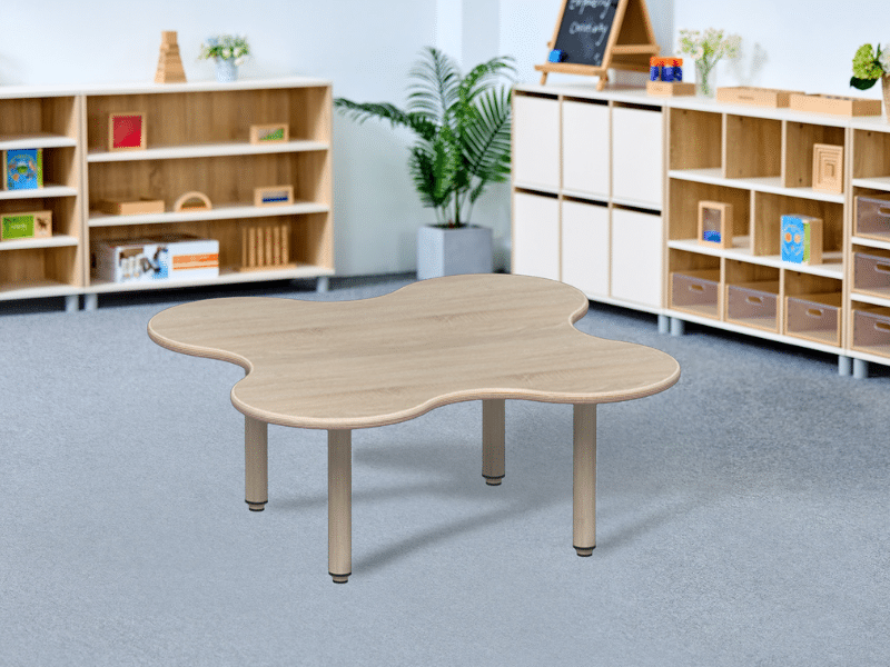 Plateau de table en forme de trèfle - Bois naturel ou blanc - 80 x 80 – Image 4