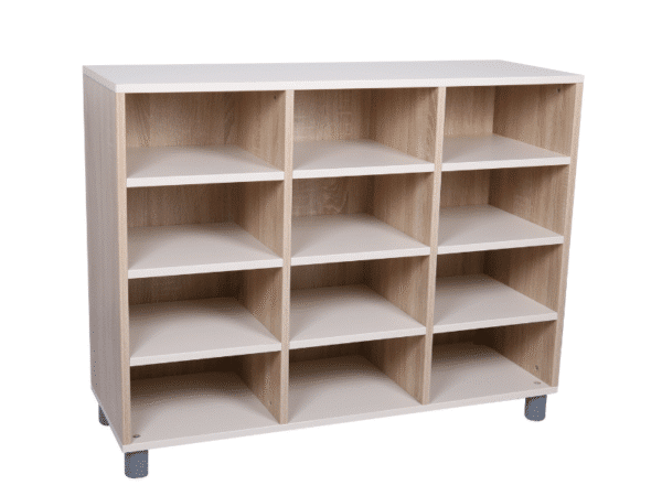 Meuble de rangement à dos fermé - 12 compartiments et 4 étages