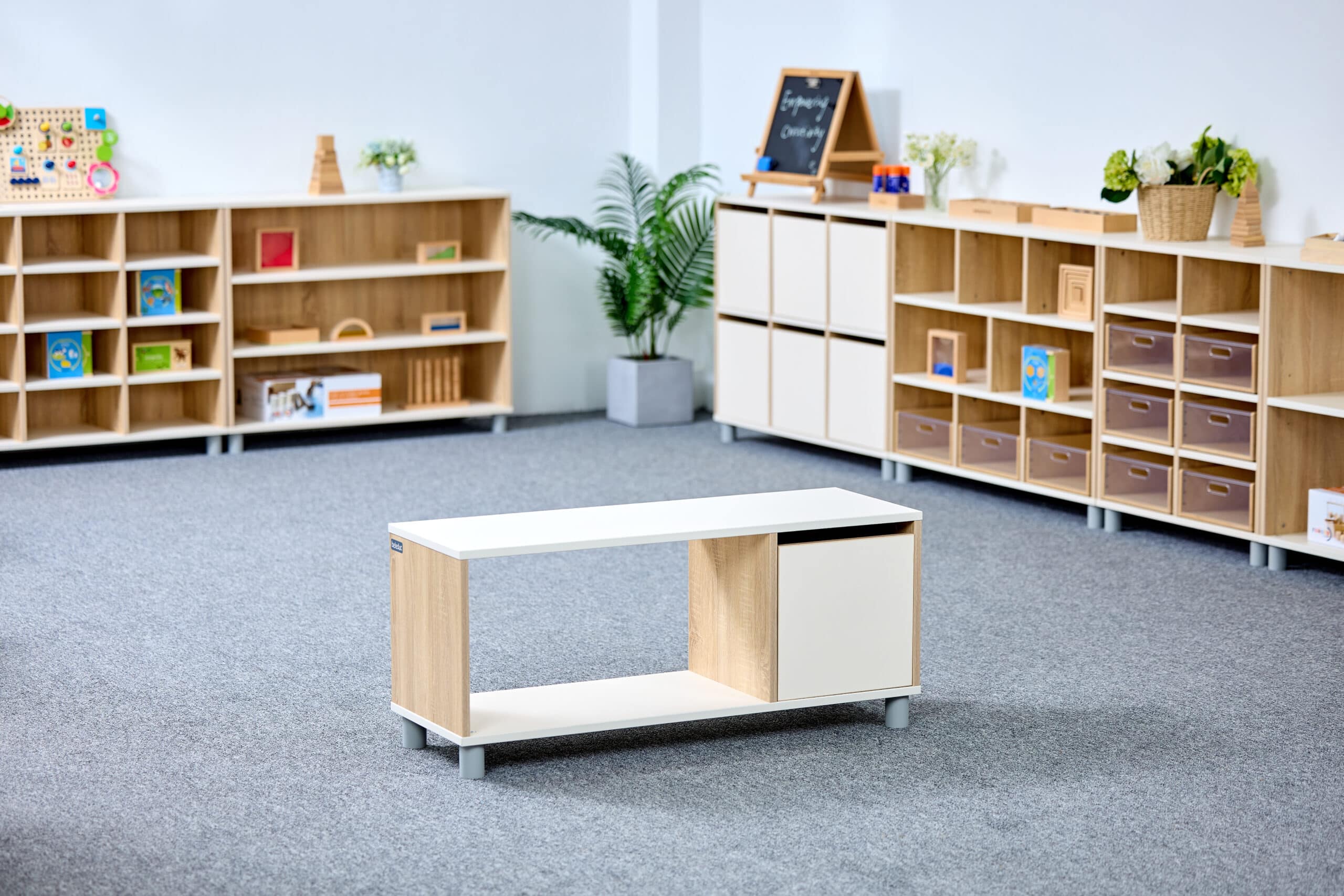 Meuble de rangement semi-ouvert avec porte - 2 compartiments et 1 étage – Image 4