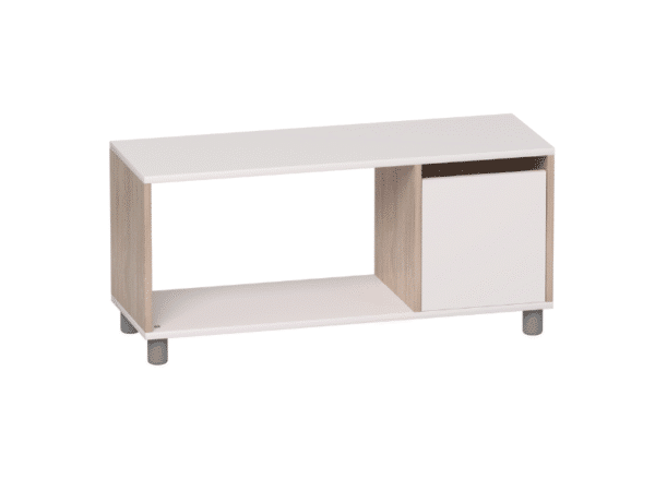 Meuble de rangement semi-ouvert avec porte - 2 compartiments et 1 étage