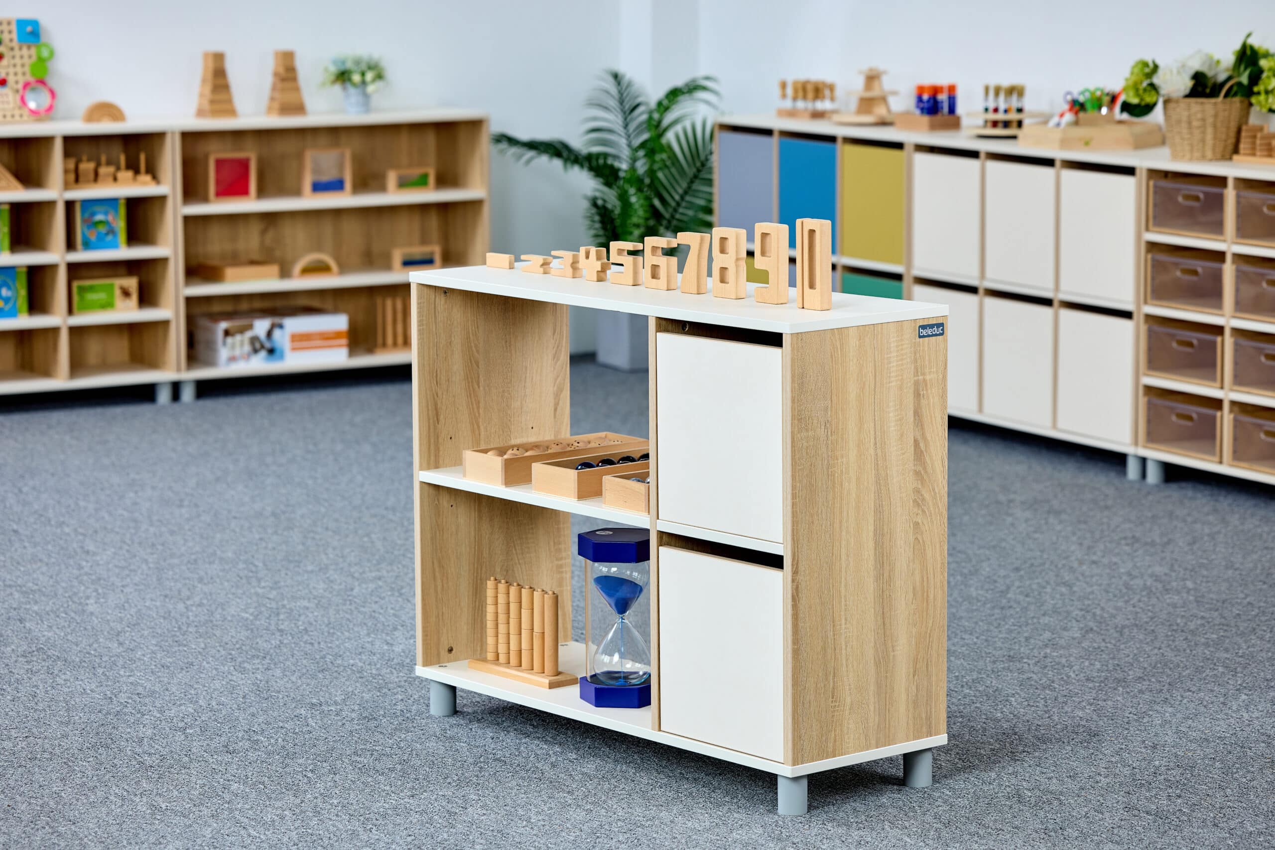 Meuble de rangement semi-ouvert avec portes - 4 compartiments et 2 étages – Image 6