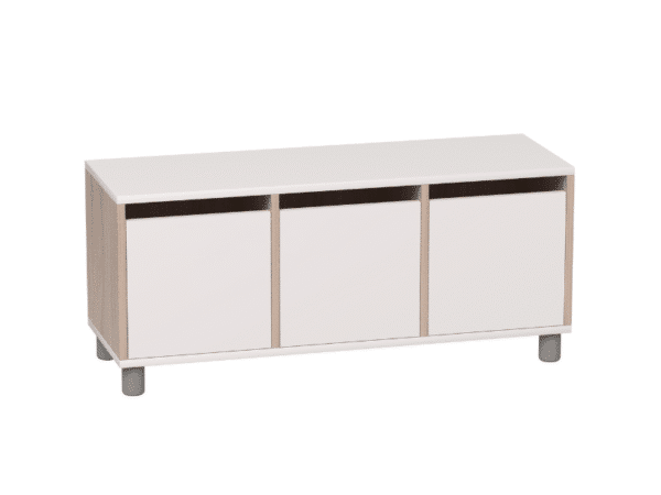 Meuble de rangement fermé avec portes - 3 compartiments et 1 étage