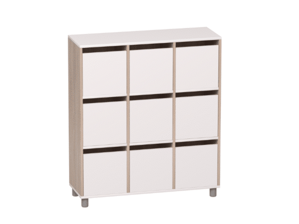 Meuble de rangement fermé avec portes - 9 compartiments et 3 étages
