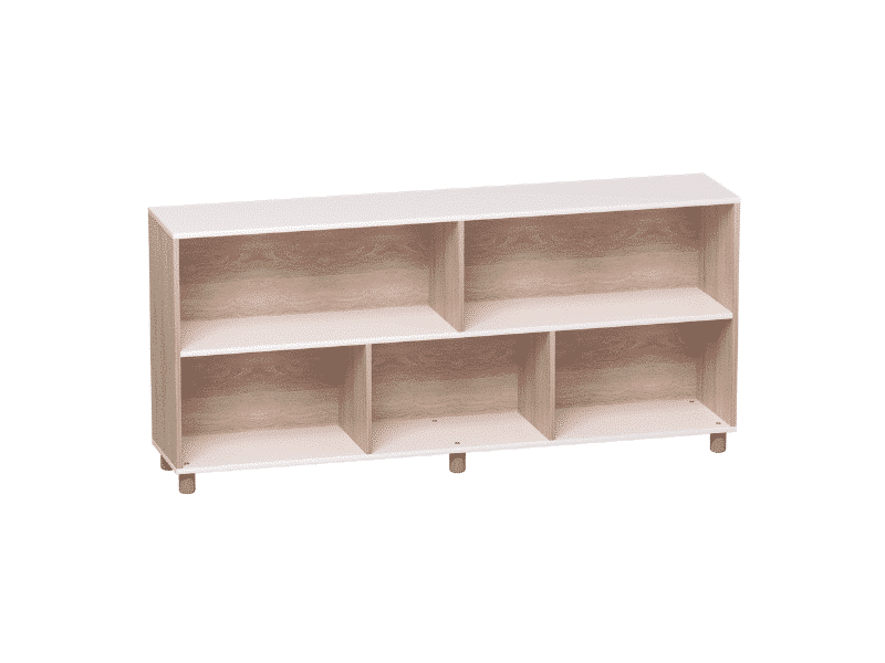 Meuble de rangement à dos fermé (large) - 5 compartiments et 2 étages