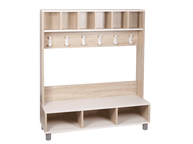 Meuble de vestiaire avec crochets et rangement