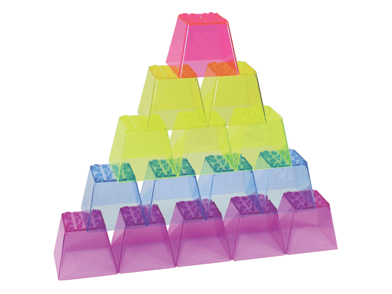 Blocs empilables translucides colorés - 50 morceaux - Roylco