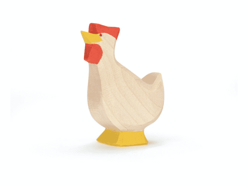 Poule blanche debout - Ostheimer