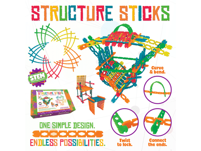 Bâtons de construction - 400 morceaux - Roylco