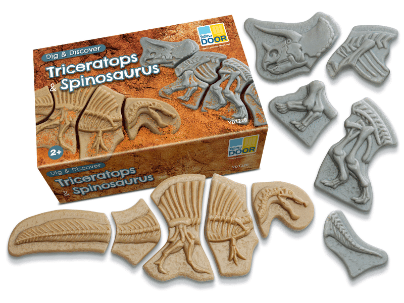 Triceraptops et Spinosaurus - Collection Dig and discover - Yellow Door