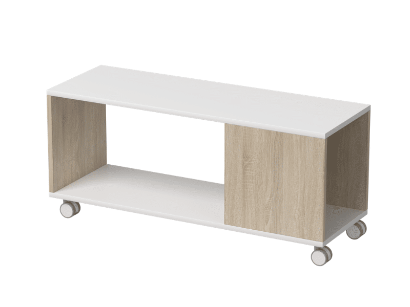 Meuble de rangement semi-ouvert avec ouverture au bout - 2 compartiments et 1 étage – Image 4