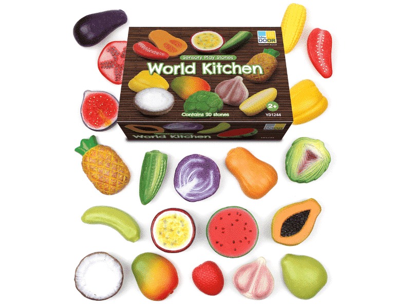 Fruits et légumes du monde - Collection Sensory Play Stones - Yellow Door