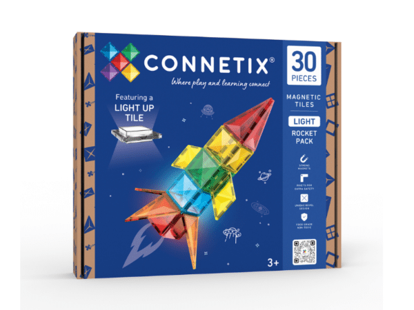 Connetix Tuiles Magnétiques - Ensemble Fusée lumineuse 30 morceaux
