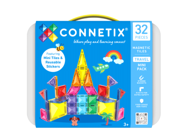 Connetix Tuiles Magnétiques - Ensemble de Voyage 32 morceaux